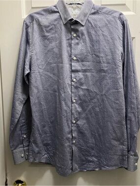 VERCINI Size S Men’s Geometric Long Sleeve Dress Shirt